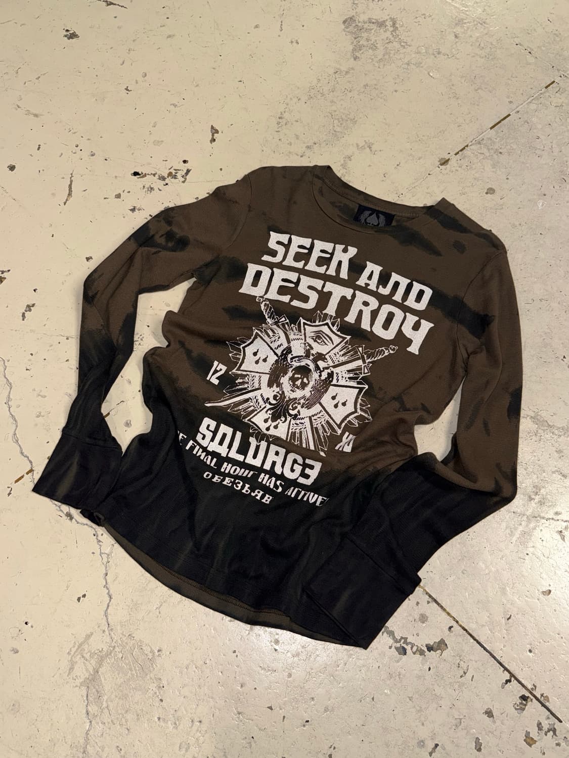 Salvage grunge printing long sleeve 상품이미지1