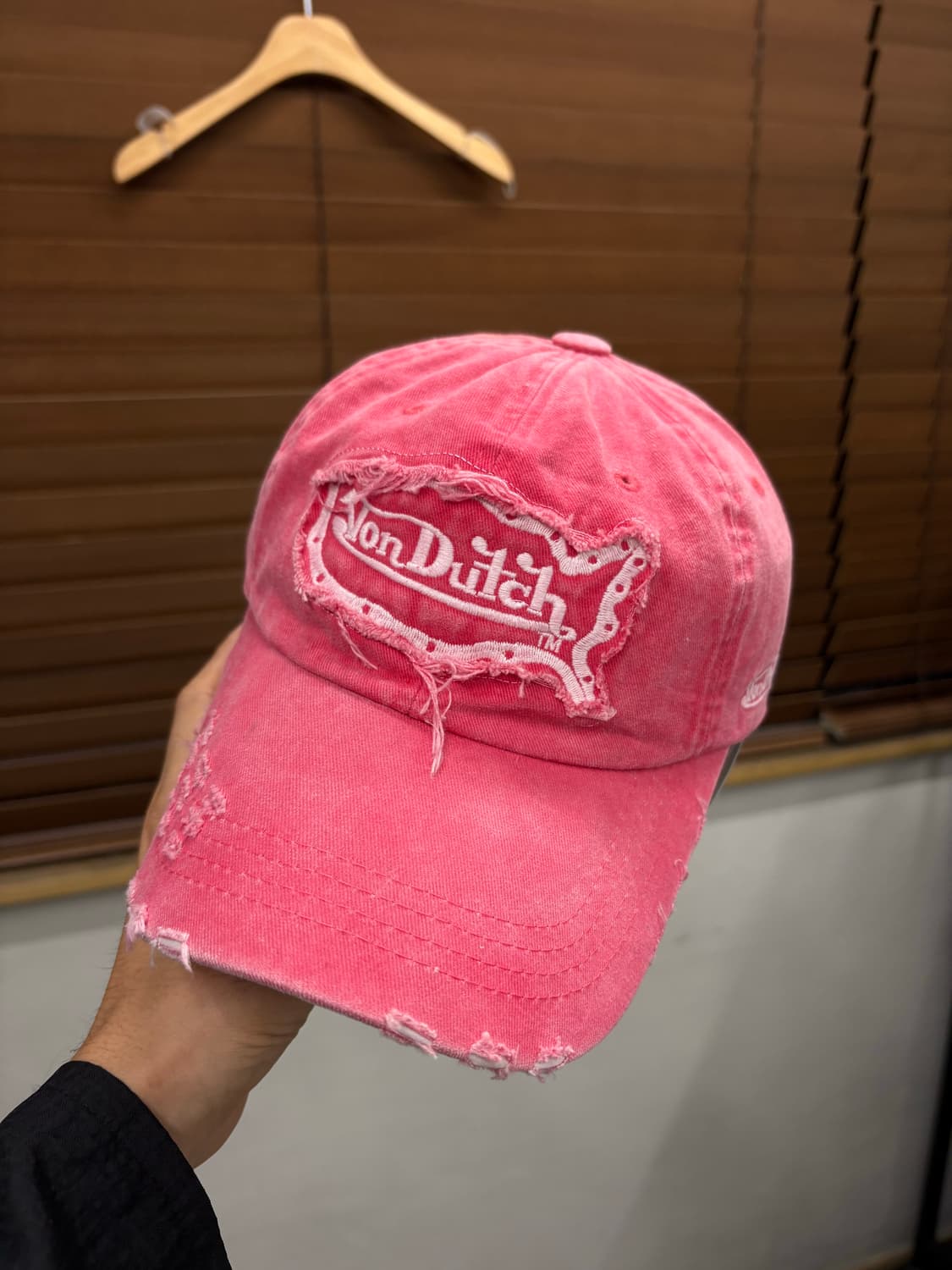 VonDutch 본더치 y2k 핑크 데미지 볼캡 모자 상품이미지1