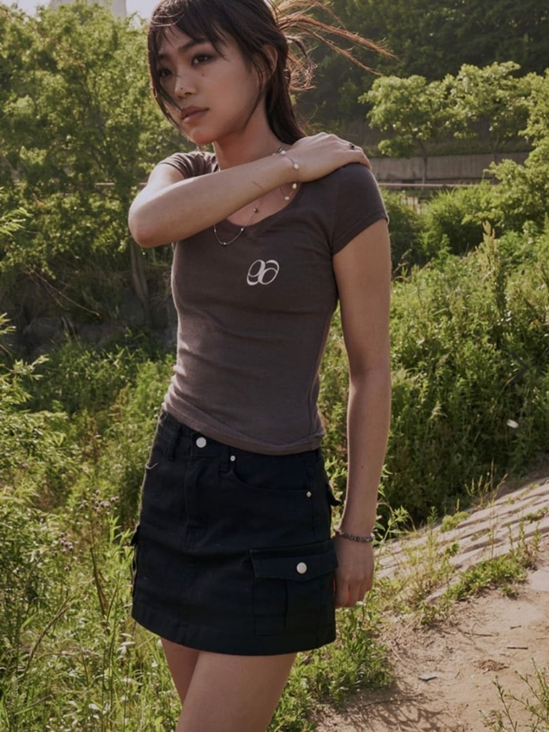 애즈온 스커트 ASON SIDE POCKET CARGO SKIRT 상품이미지1