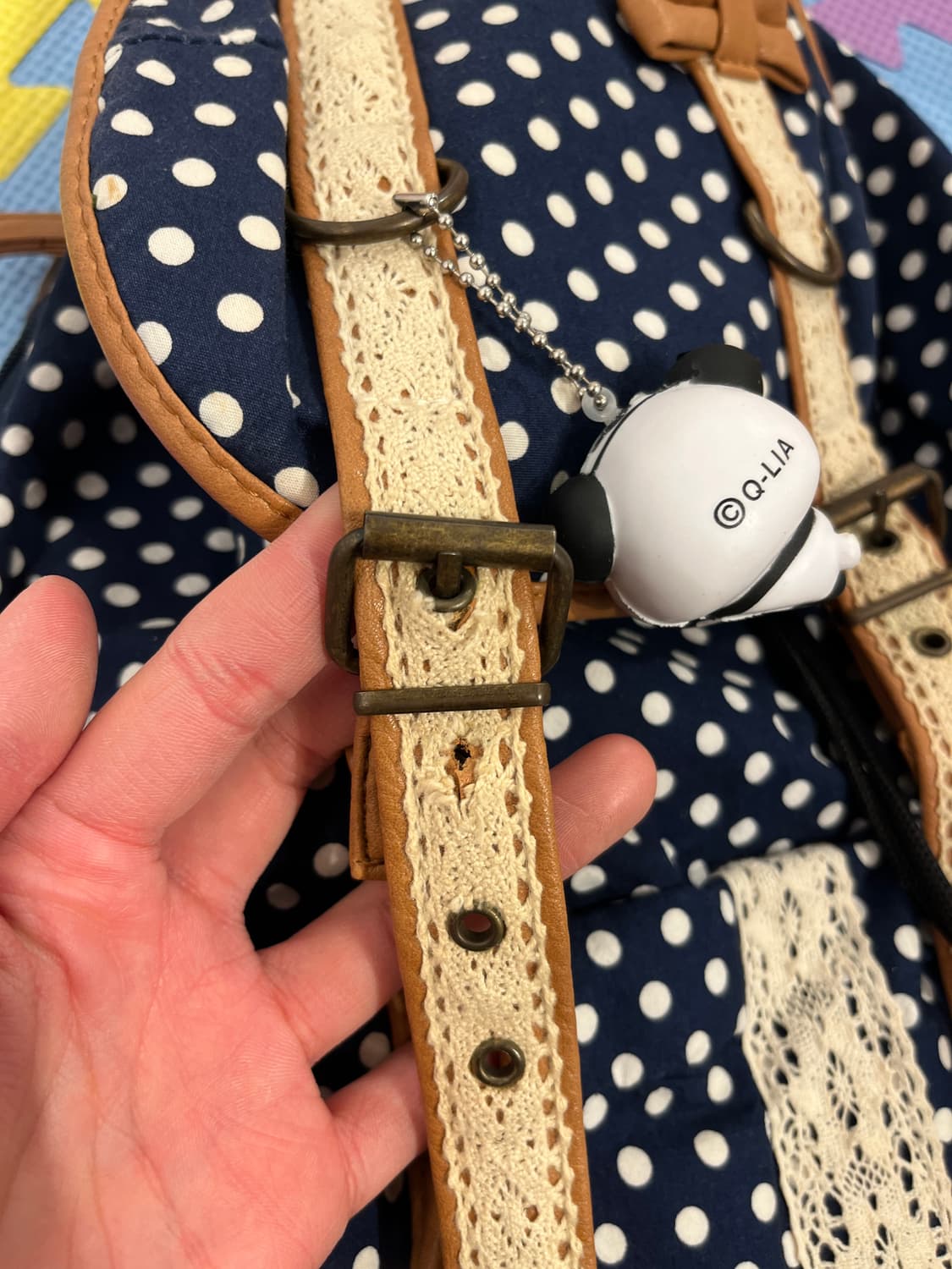 네이비 도트 모리걸 백팩 ⭐️ 상품이미지10