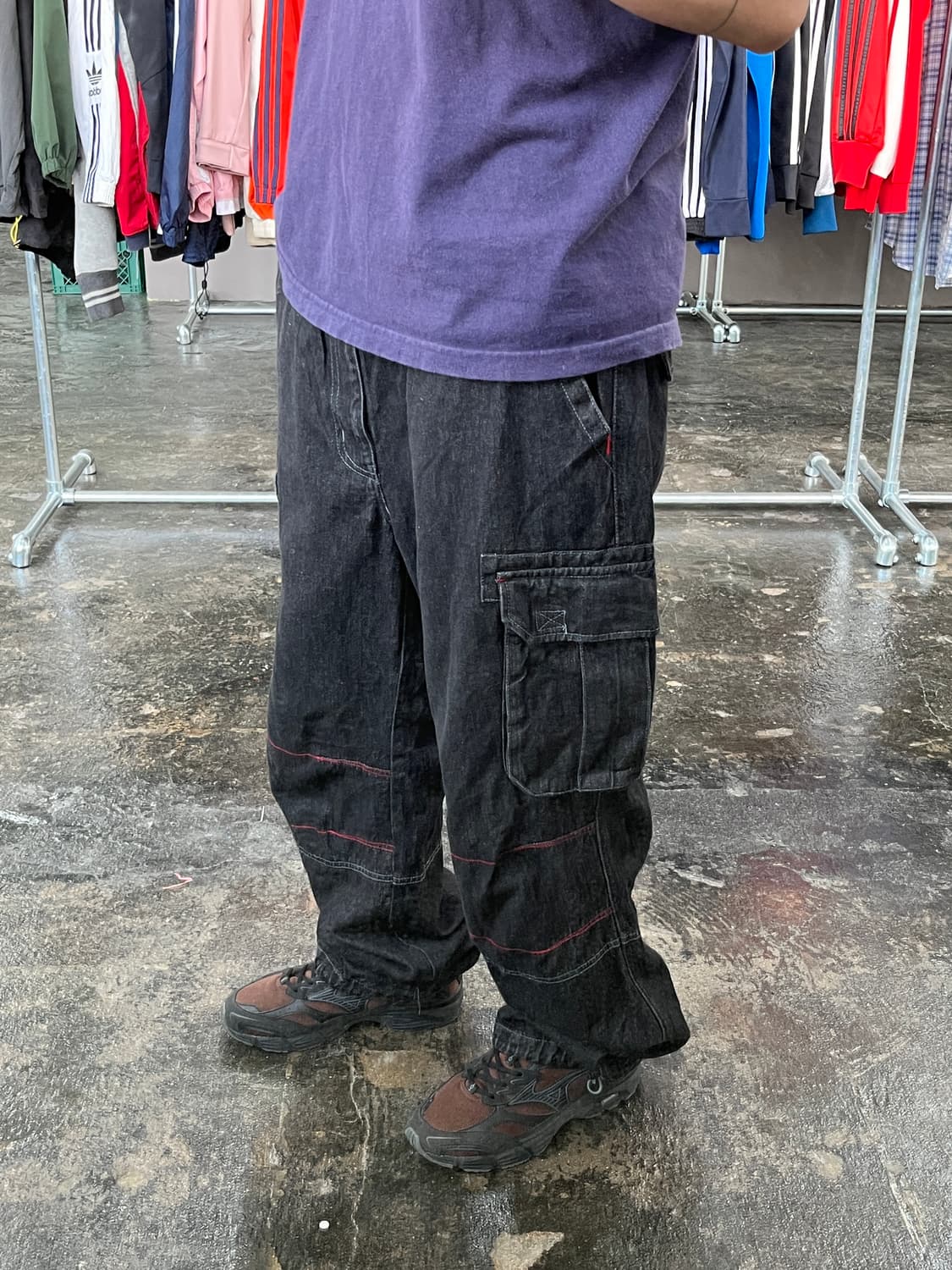 빈티지 카고 흑청 데님 팬츠  상품이미지3