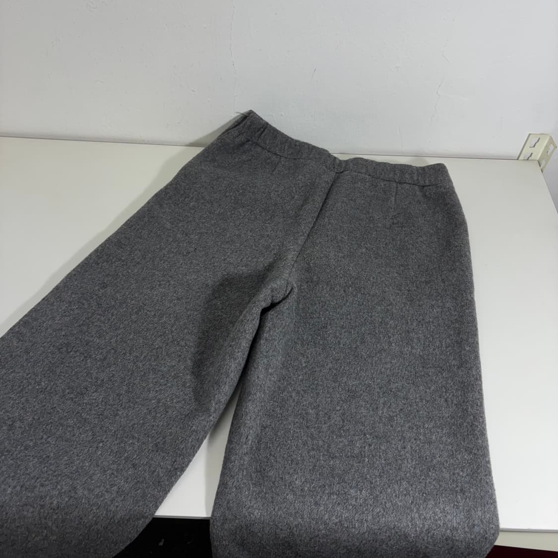 우먼L-XL 77 쏘울 SOWOOL 그레이 와이드핏 9부 울슬랙스 상품이미지4