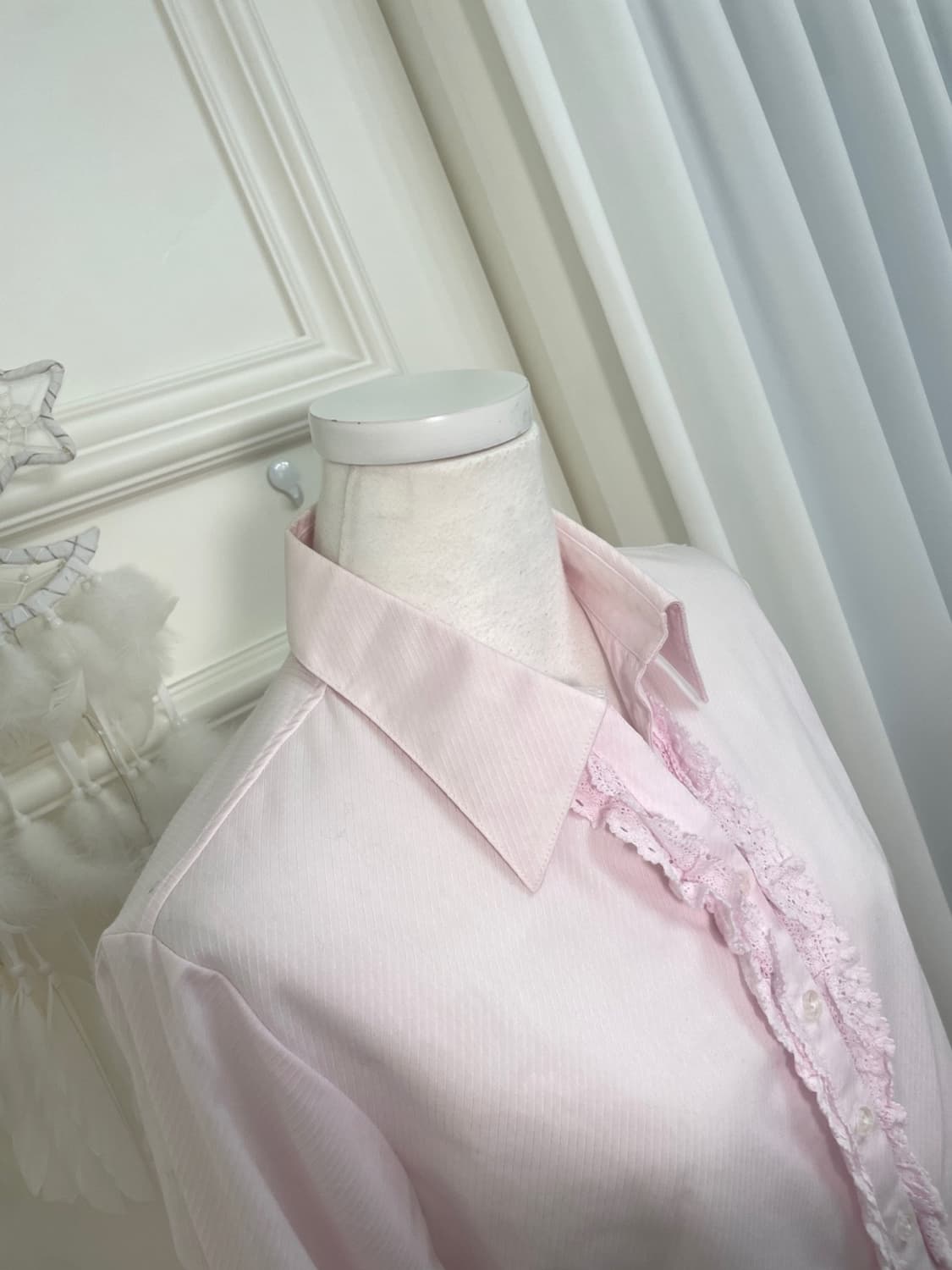 pink lace ruffle point shirt 상품이미지6