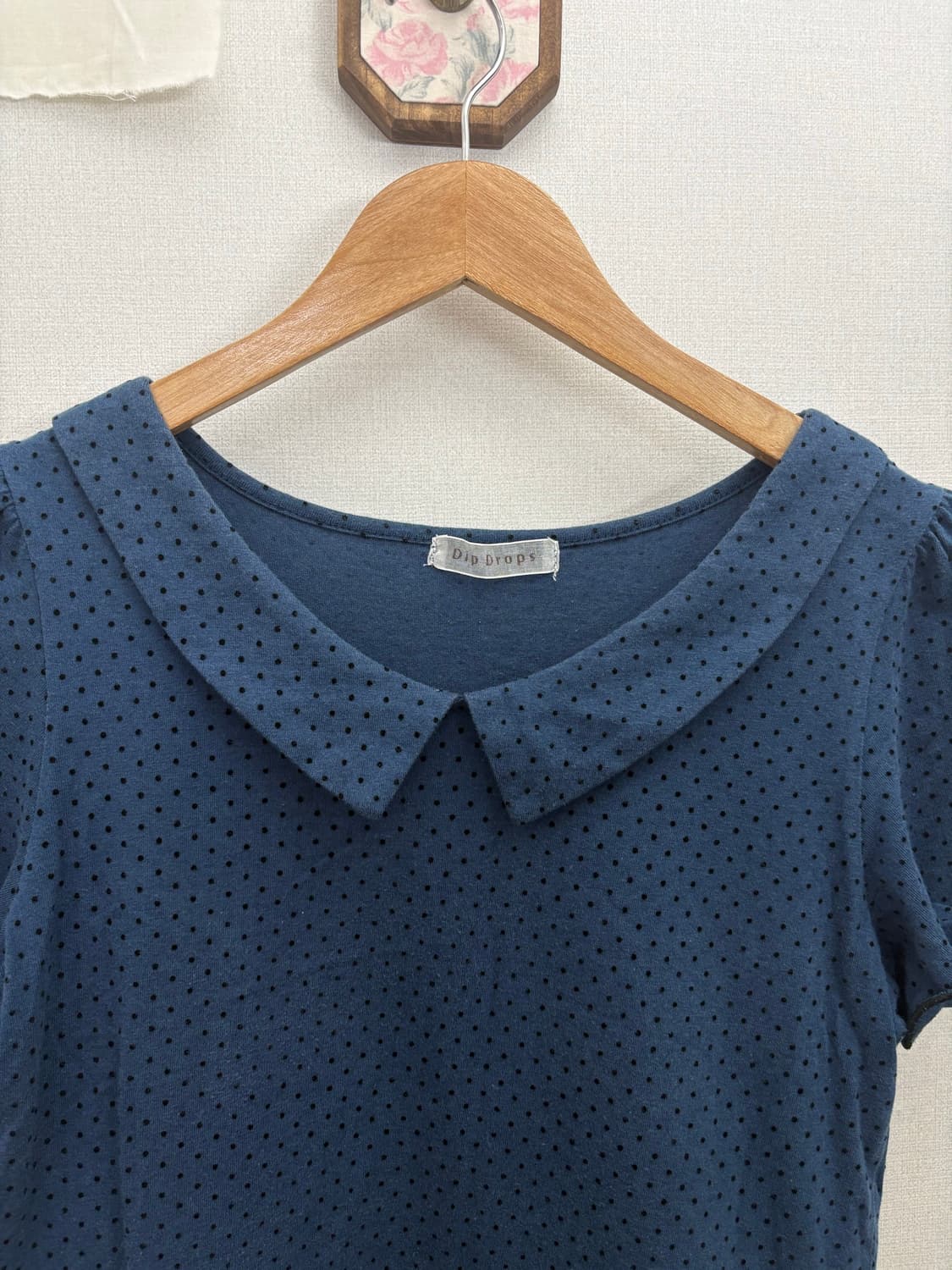 네이비 도트 카라 블라우스 상품이미지5