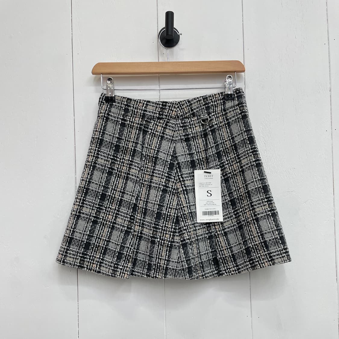 제로플래닛(ZERO PLANET) 트위드 체크 미니 스커트 상품이미지2