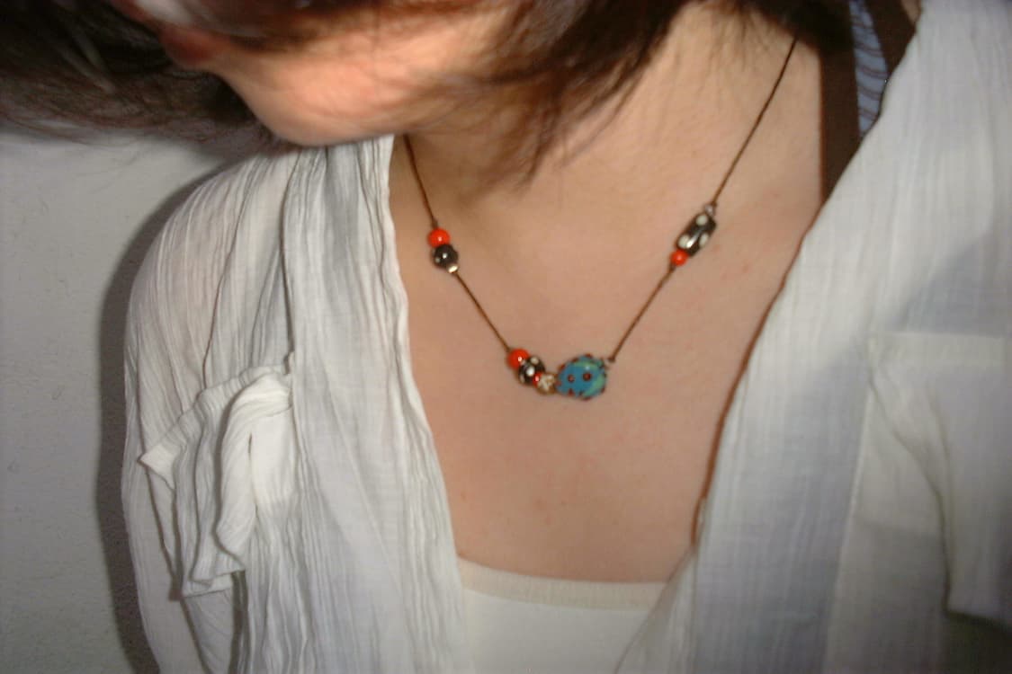 블루 딸기덩굴 목걸이 2 blue strawberry necklace 2 상품이미지7