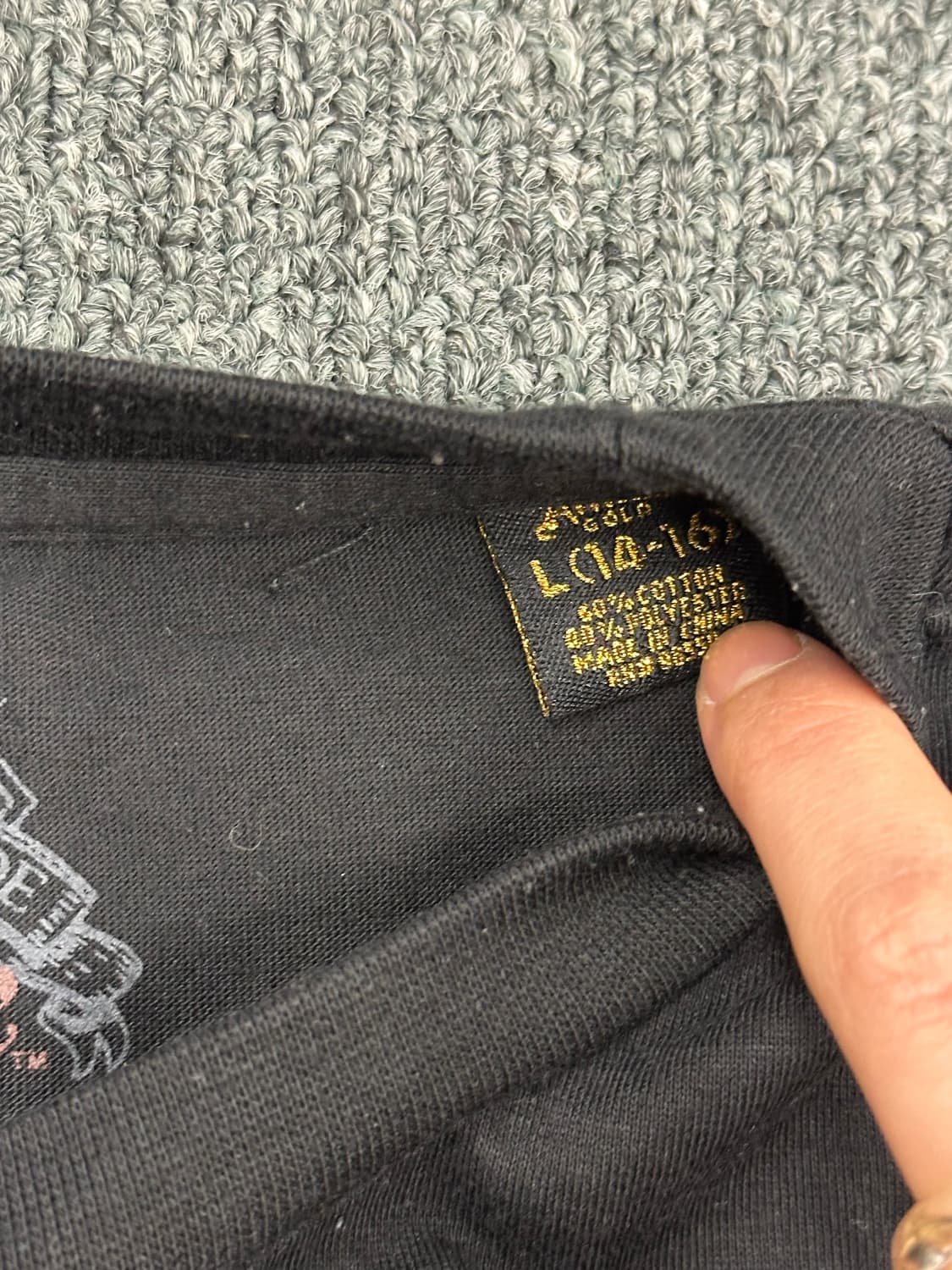 L)Denim Attitude 빈티지 Y2K 큐빅 프린팅 반팔 상품이미지5