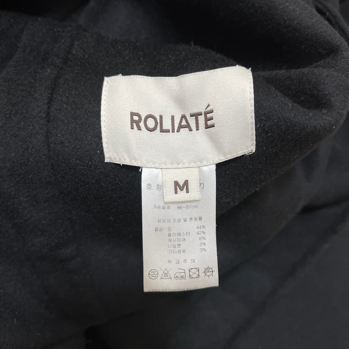 로리에트 핸드메이드 캐시미어 블랙 코트 M/95  상품이미지5