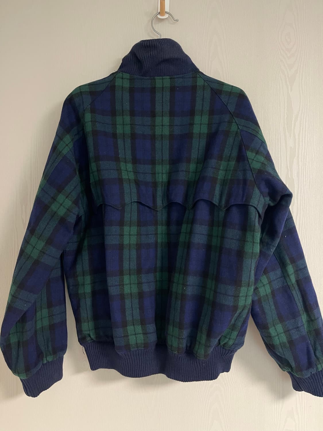 Jantzen 빈티지 블랙와치 네이비 리버시블 울 헤팅턴자켓 100 상품이미지4