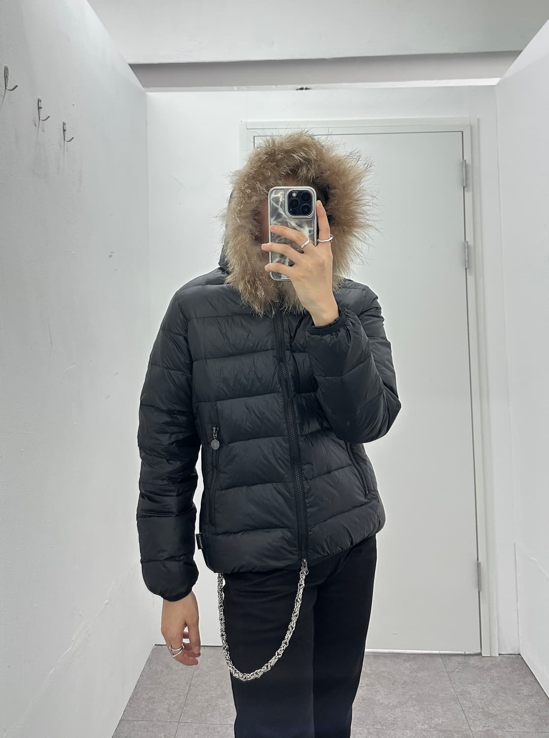 Calvin Klein brown fur full zip padding  상품이미지3