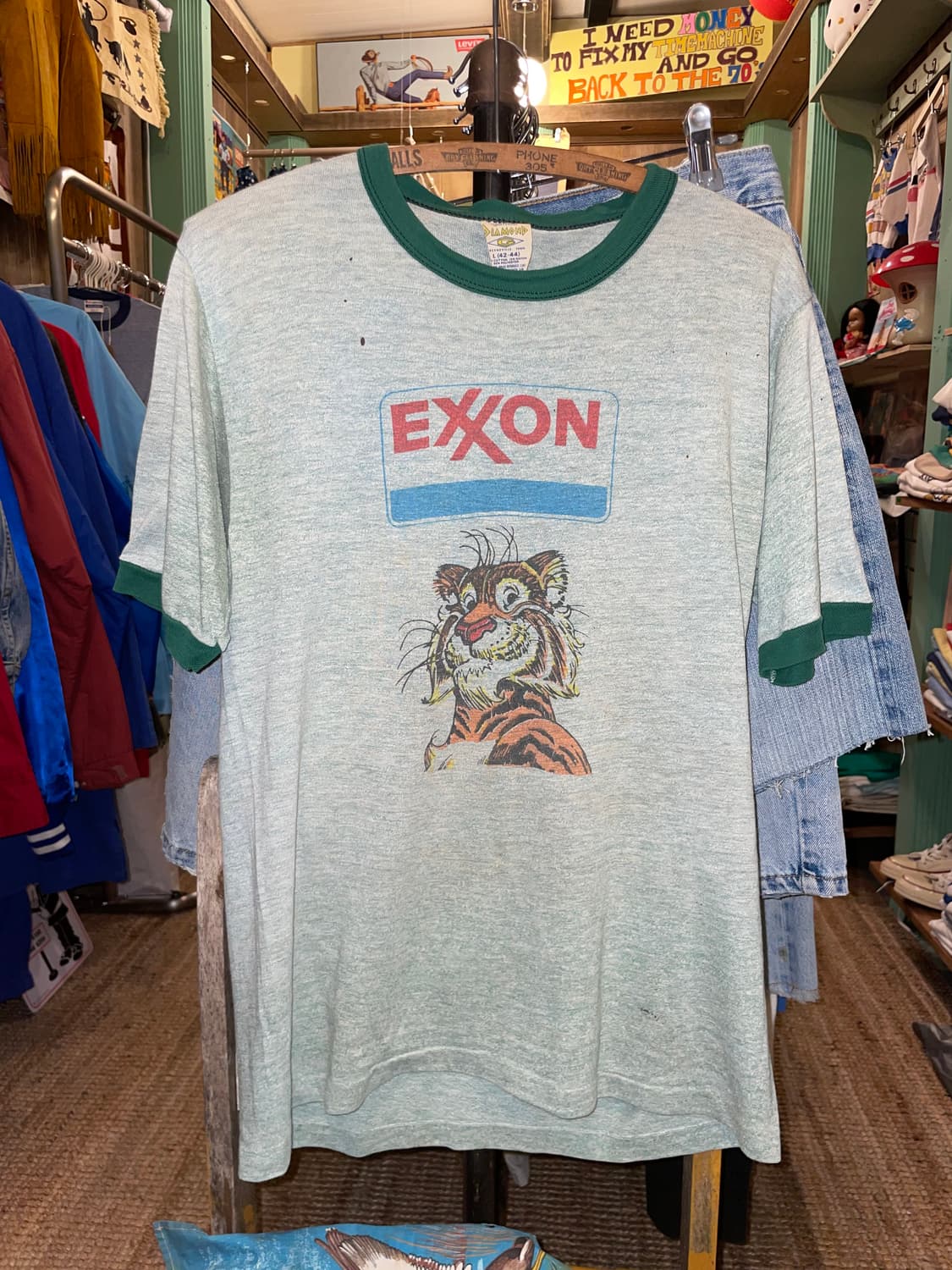 1970-80's Vintage Exxon Tiger Ringer Tee 상품이미지1