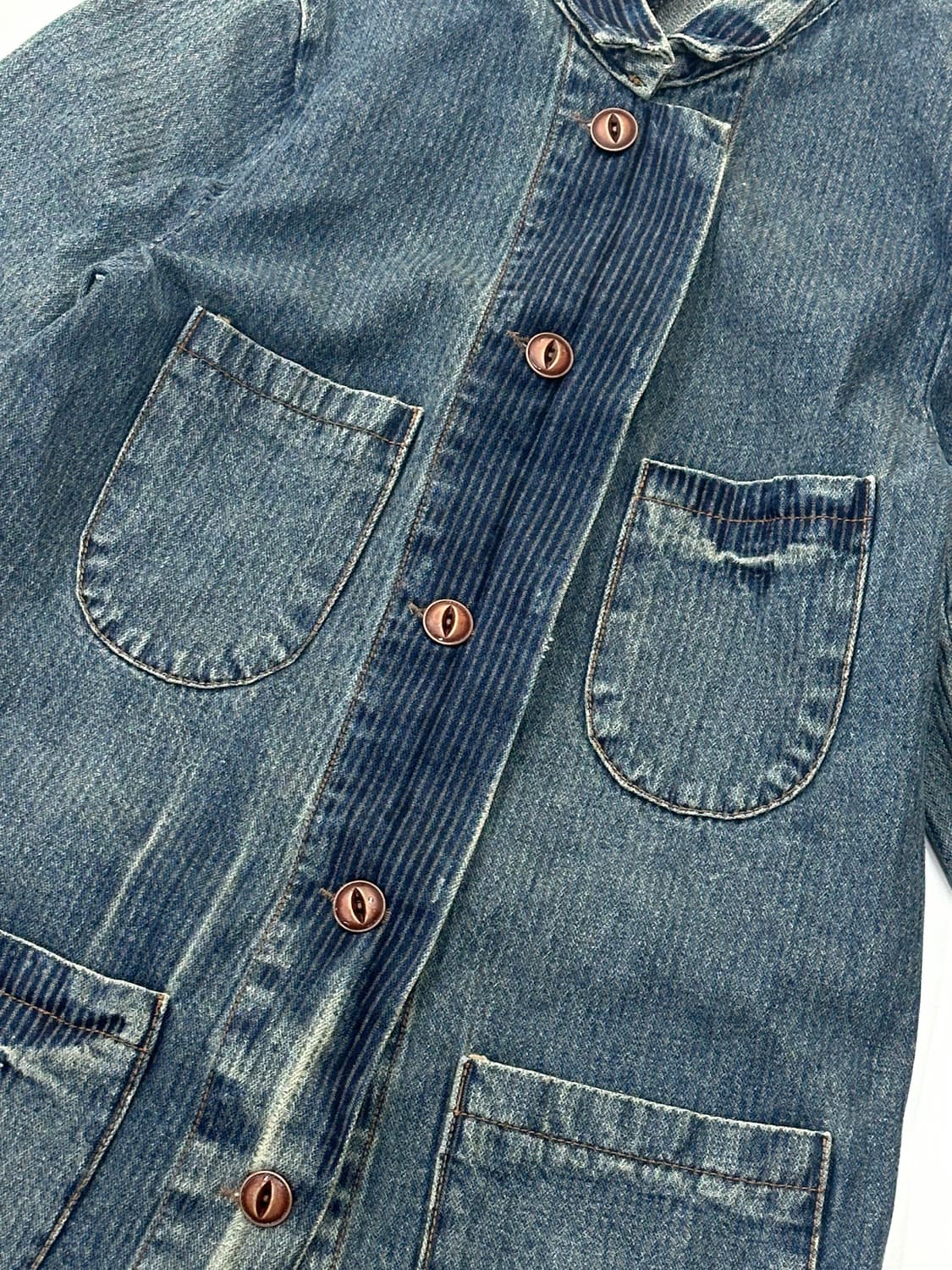 빈티지 그런지 청 Y2K 데님 롱 워싱 셔츠남방  상품이미지4