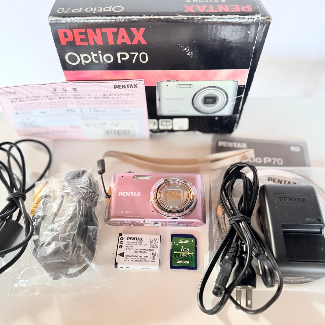 🍓딸기우유맛/미품 풀박스🍓펜탁스 옵티오 P70 핑크 상품이미지2