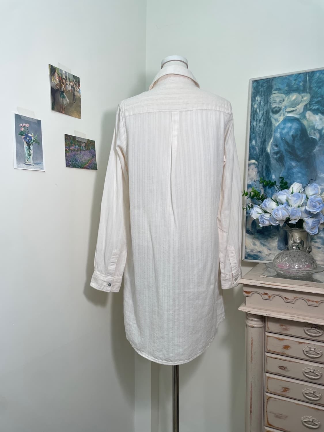 EARTH pink ivory lace cotton shirt opc 상품이미지3