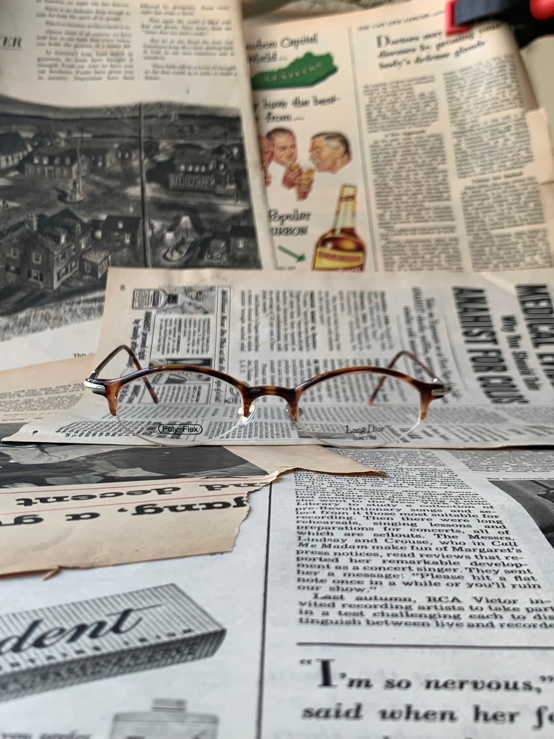 732 데드스탁 호피 라운드 오벌 반무테 초경량 유니크 미니멀 빈티지안경 상품이미지5