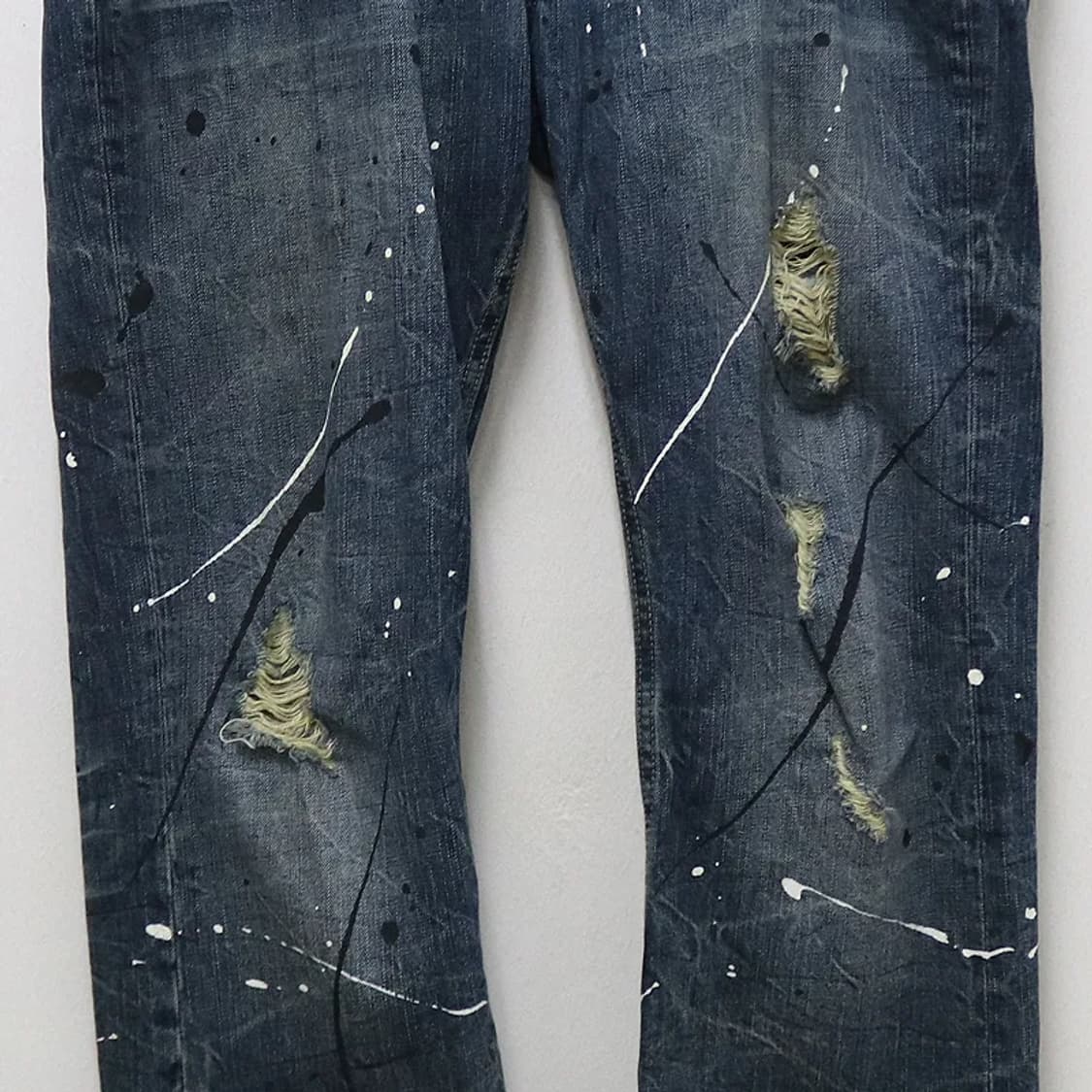 Y2K 페인팅 디테일 데님팬츠 61140 상품이미지4