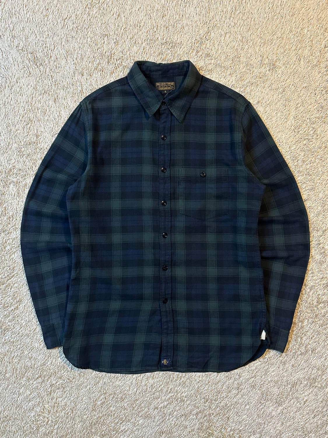 희귀) 폴로 진스 원포켓 패치 타탄 체크셔츠 상품이미지1