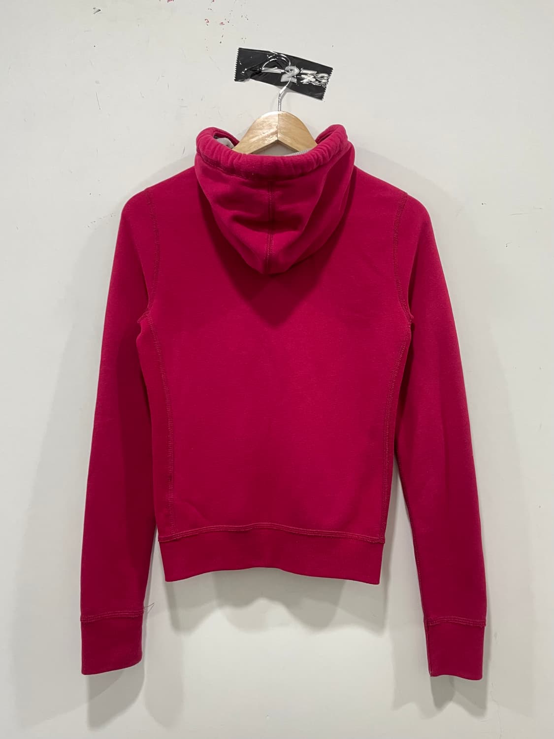 Abercrombie 아베크롬비 딥 핑크 자수로고 슬림핏 후드집업 상품이미지4