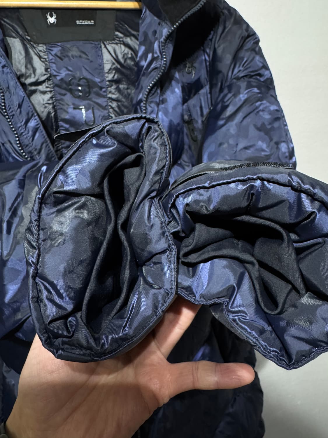 스파이더 카모플라쥬 구스 롱패딩 네이비 L 상품이미지7