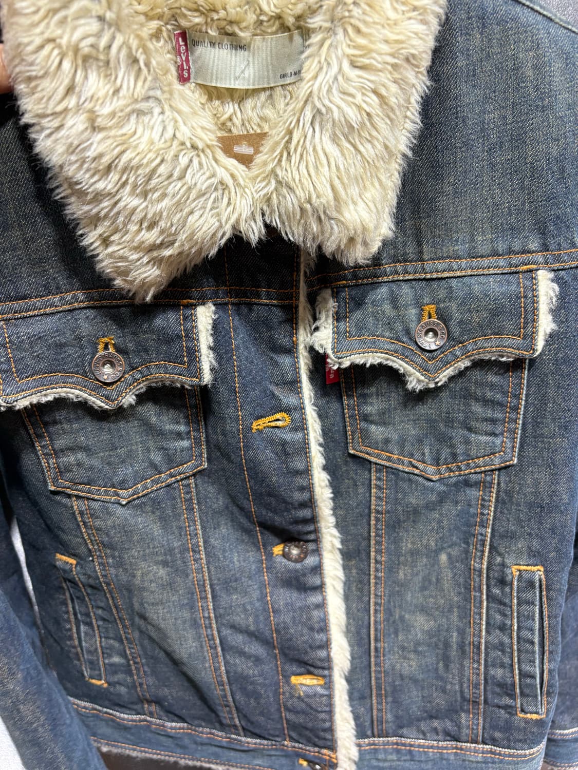 S LEVIS 리바이스 투포켓 울프 털 데님자켓 상품이미지5