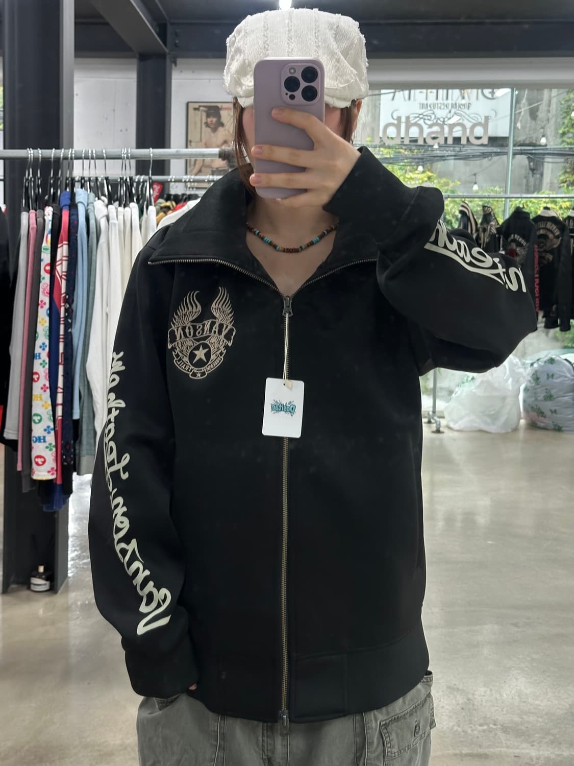 벤슨 하이넥 스타윙자수 져지 집업자켓 상품이미지4