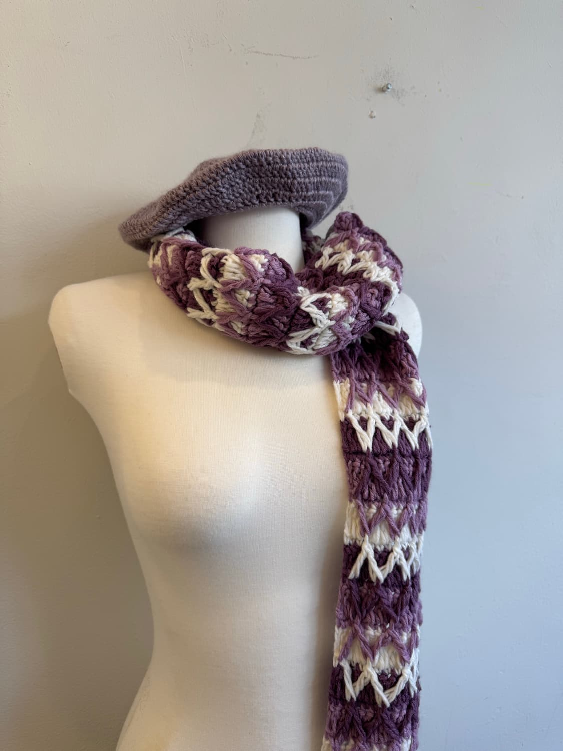 퍼플 뜨개 목도리 상품이미지2