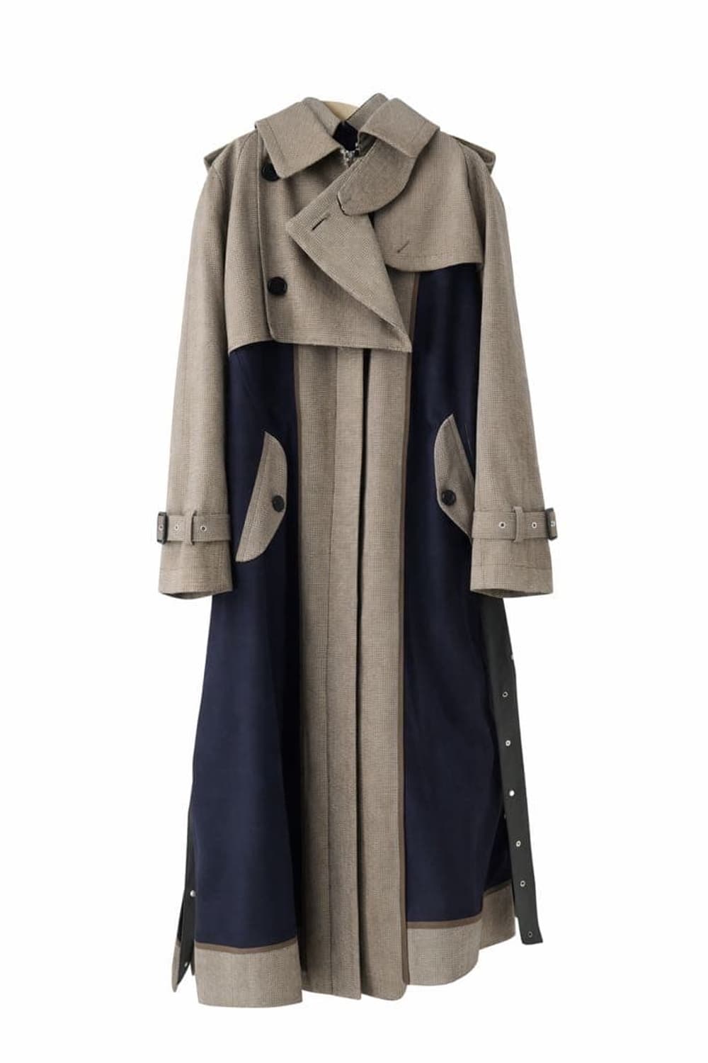 22AW 사카이 체크 본딩 울 롱 코트 상품이미지1