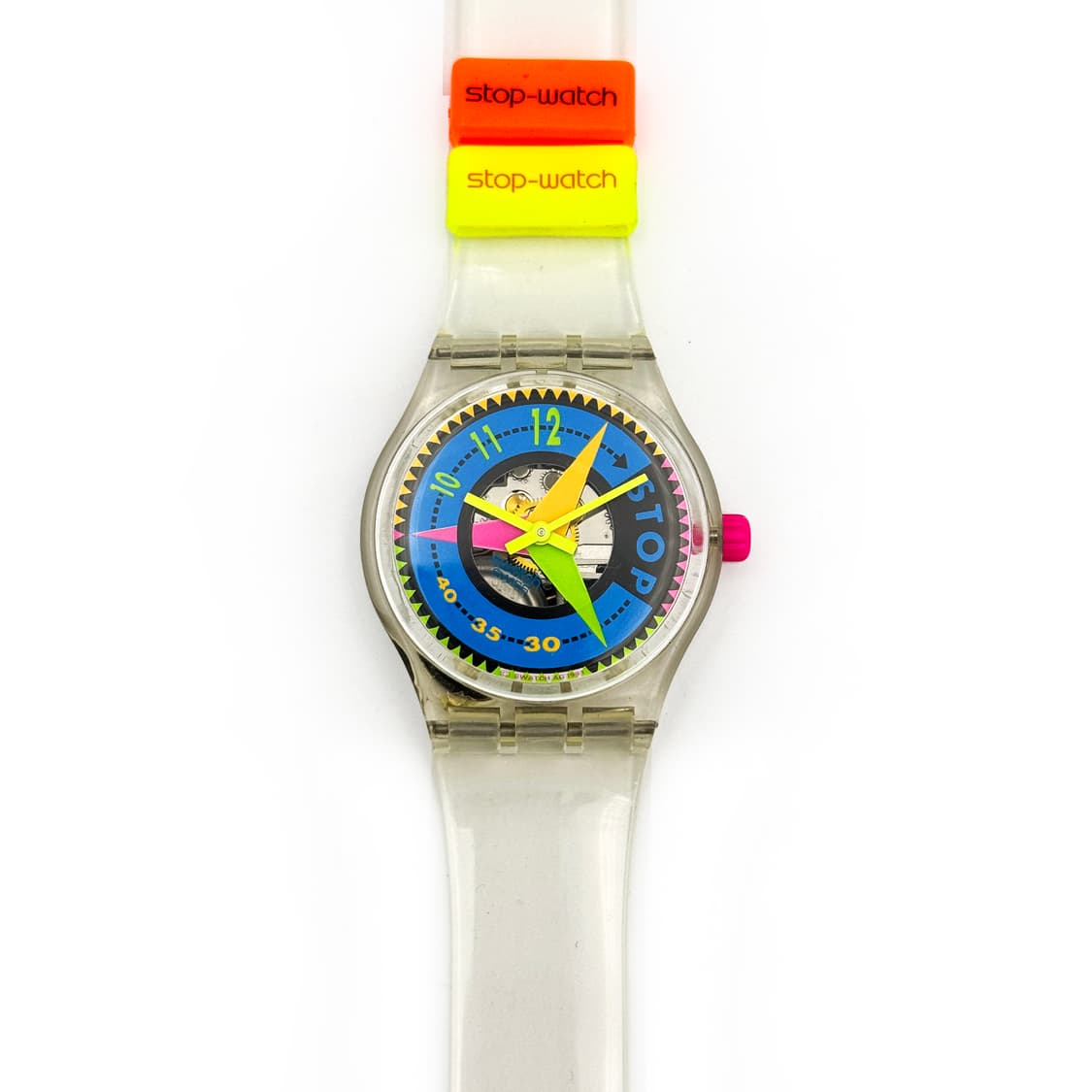 93년판) 빈티지 스와치 스톱워치 vitesse 클리어 상품이미지3