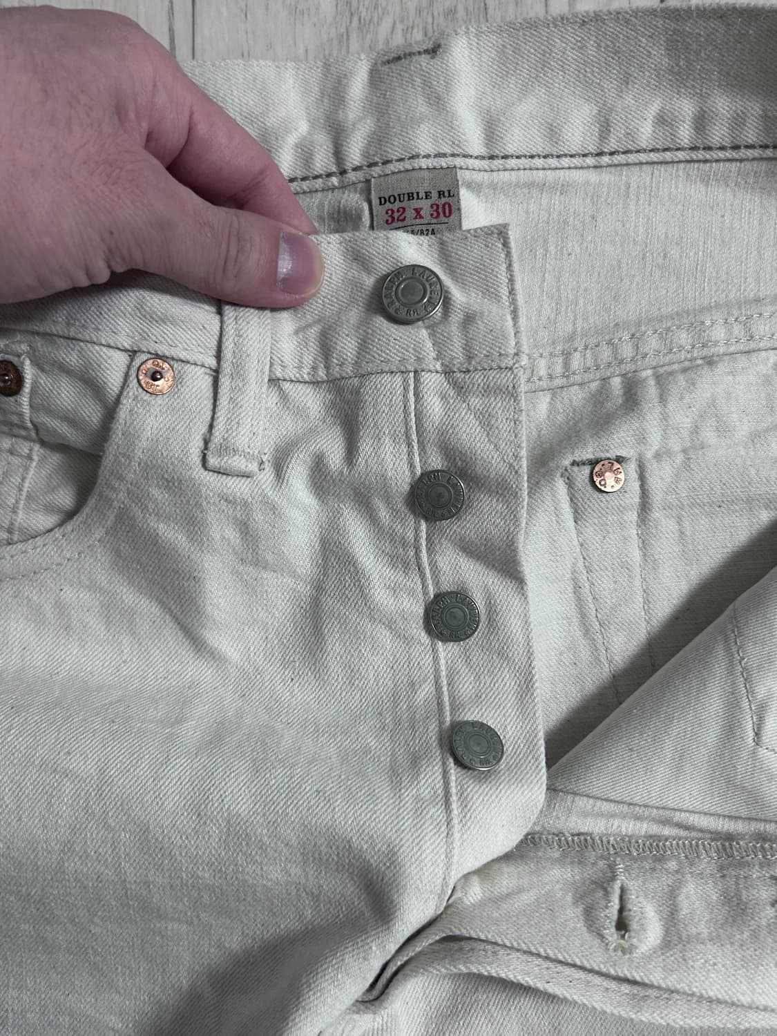 RRL 빈티지 파이브 포켓 에크루 데님 팬츠 32x30 상품이미지3