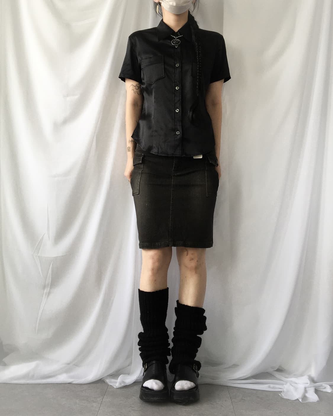 Washing cago midi skirt 상품이미지4