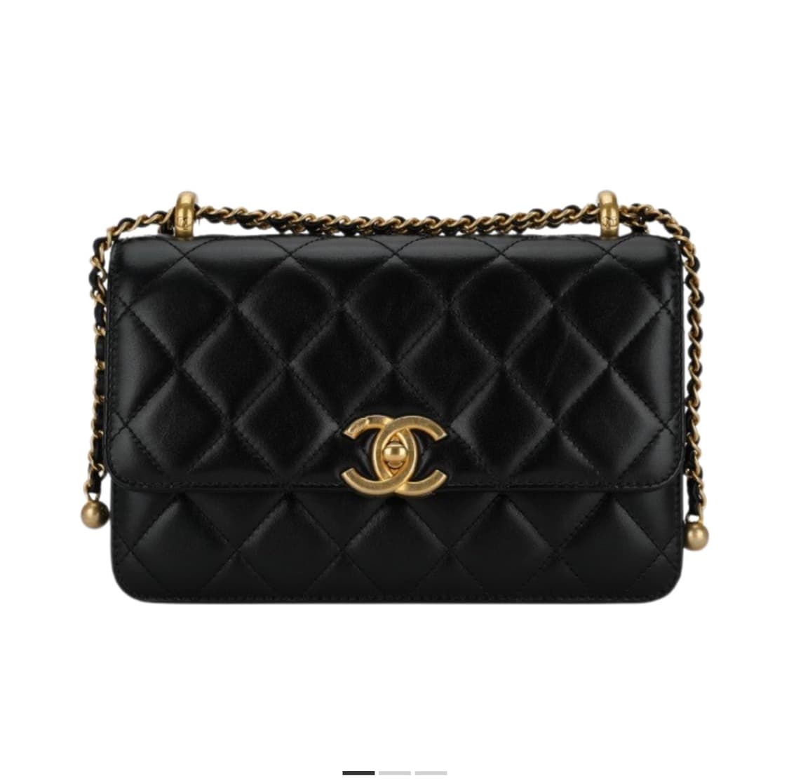 샤넬 스몰 플랩백 카프스킨 & 골드 메탈 블랙 상품이미지2