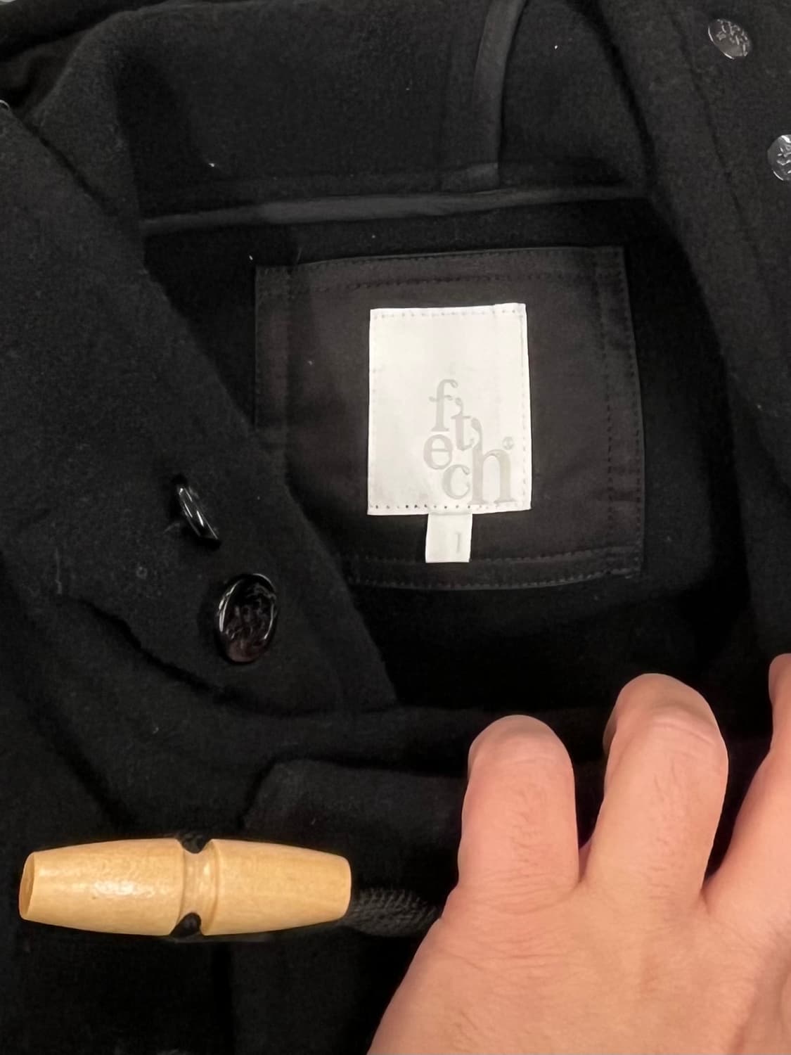 [105] FETCH 패치 더플코트 블랙 L 상품이미지3