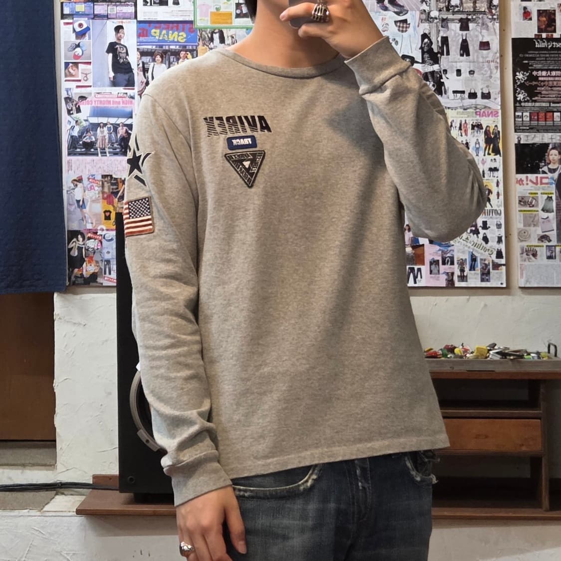 JPN 아비렉스 빅 자수 로고 롱슬리브 상품이미지2