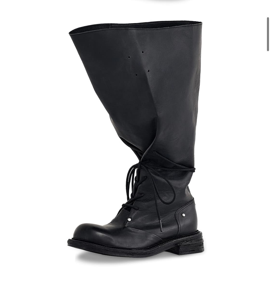 네거티브쓰리 Folded lace-up long boots_Black 상품이미지2