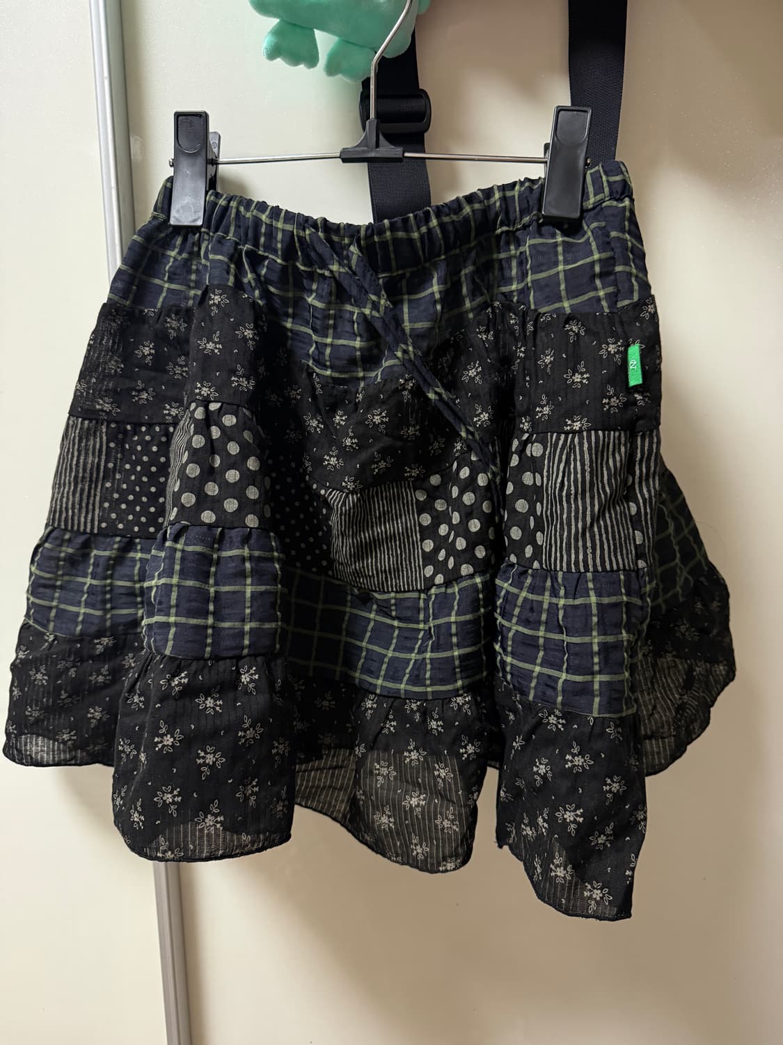 노컨텐츠 믹스드 패턴 미니 스커트 블랙 상품이미지4