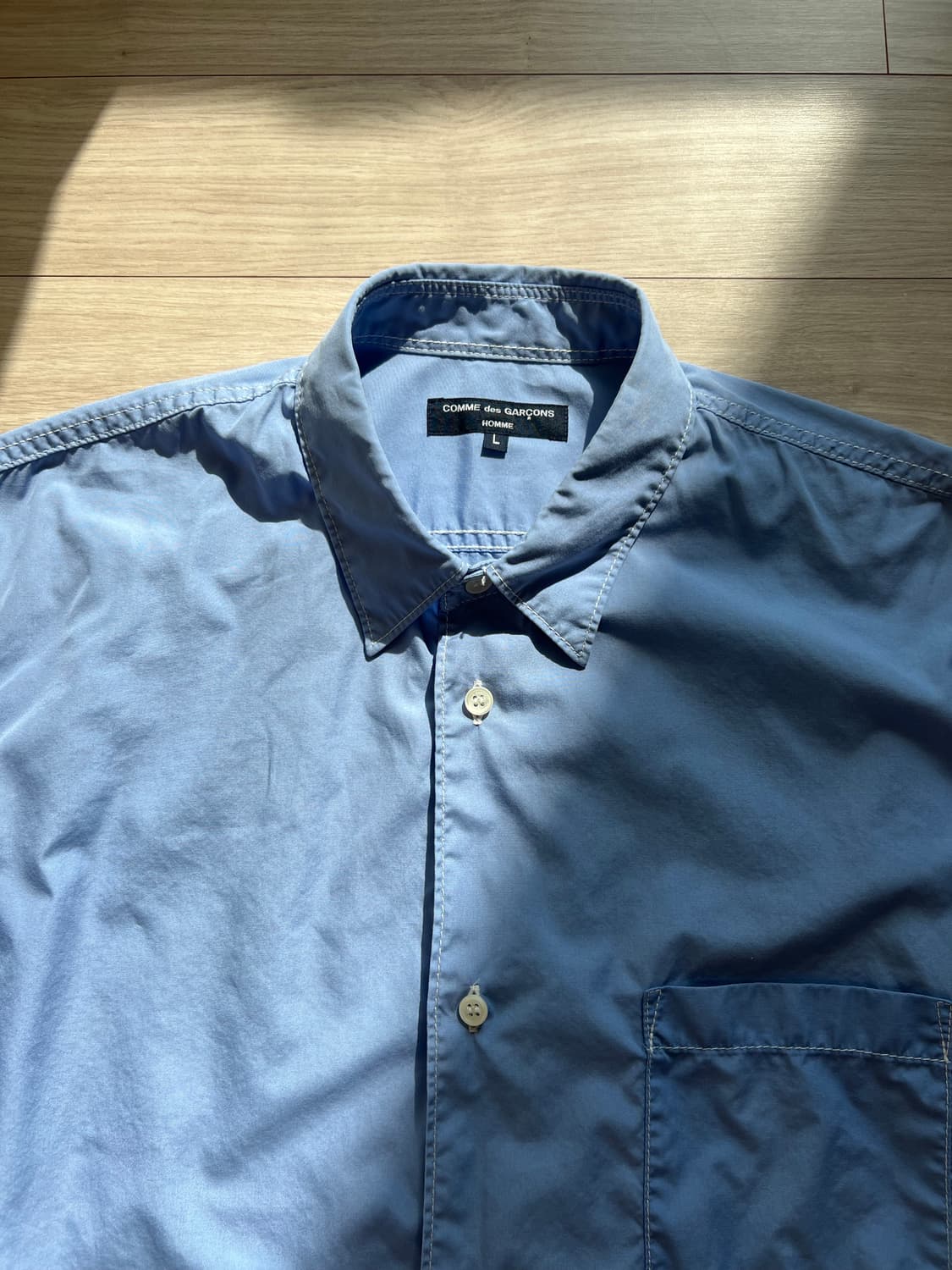 꼼데가르송 옴므 / 블루 코튼 셔츠 / L 상품이미지5