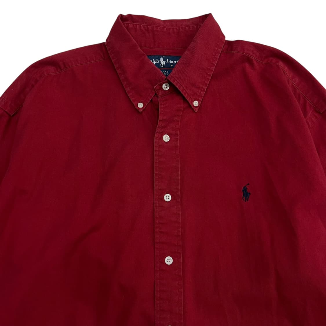 폴로 랄프로렌 90s 네이비포니 톤다운레드 셔츠 L 상품이미지4
