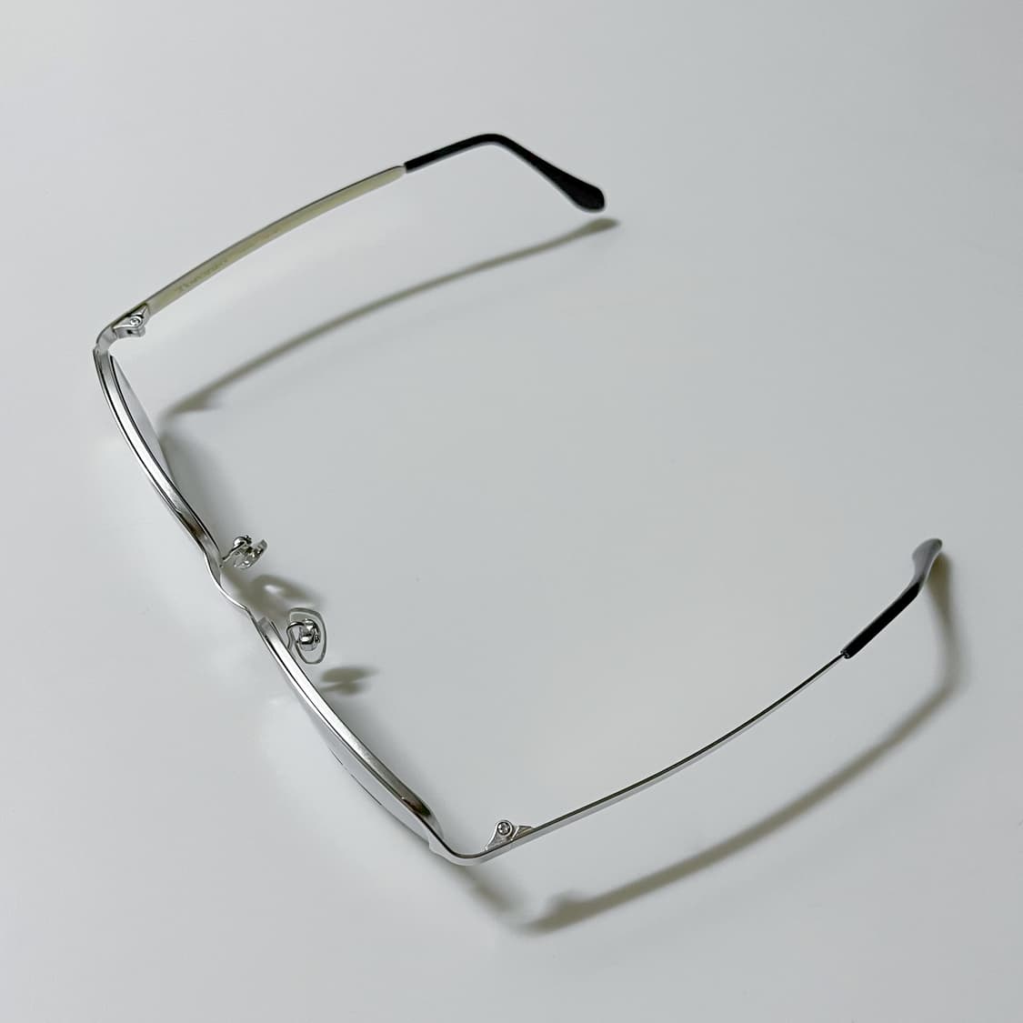 빈티지 실버 무광 반무테 안경 상품이미지5