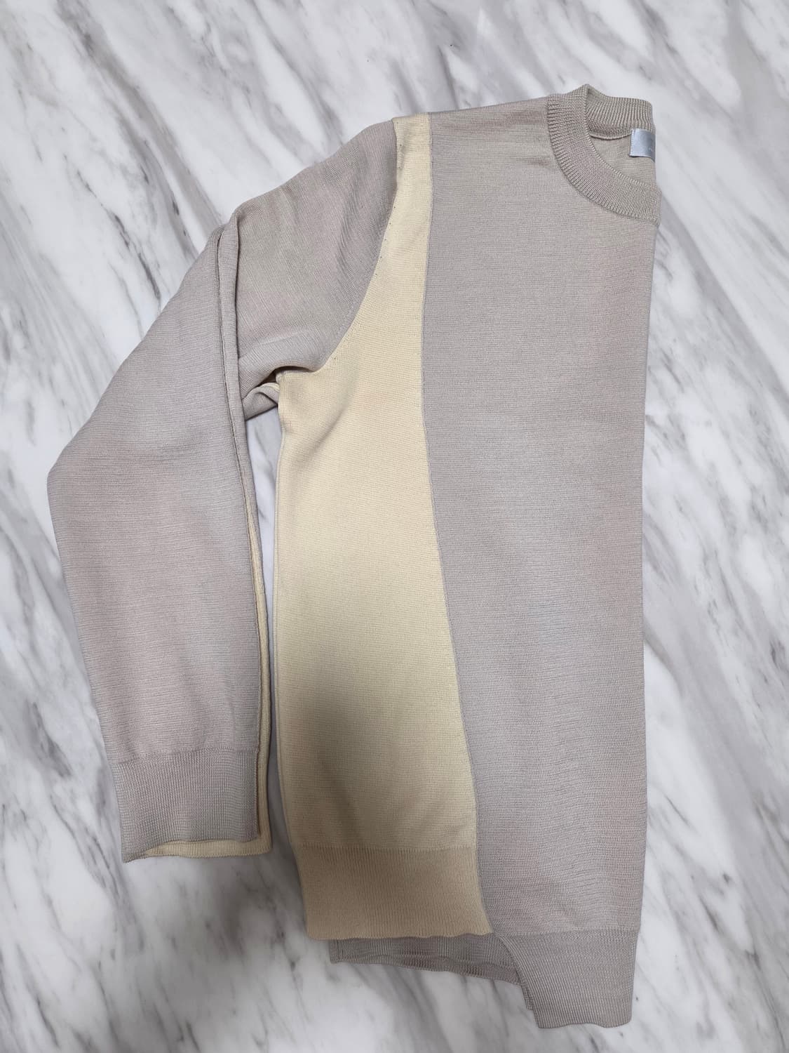 타임옴므 배색 언발런스 니트 상품이미지4