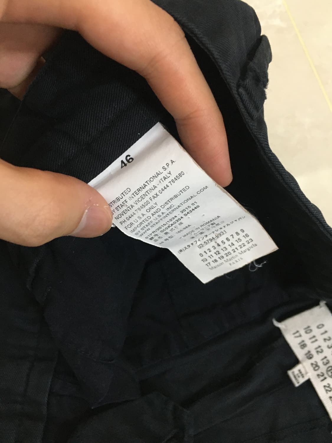 마르지엘라 치노 팬츠 블랙 상품이미지7