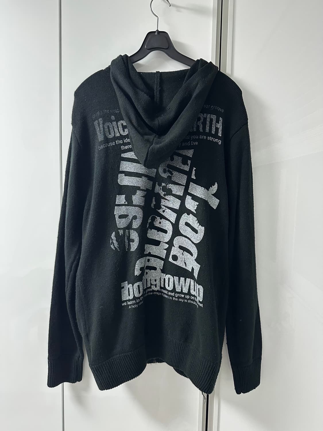 너드펑크 그래픽 니트 후드집업 상품이미지3