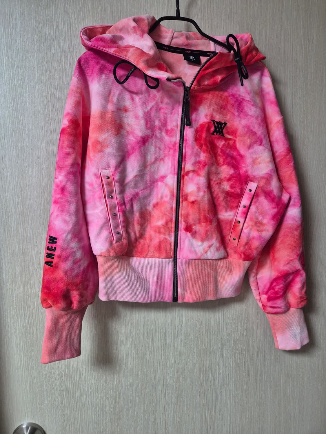 정품 (22년) 어뉴골프 ANEW 여성 후드집업 핑크 XS  상품이미지3