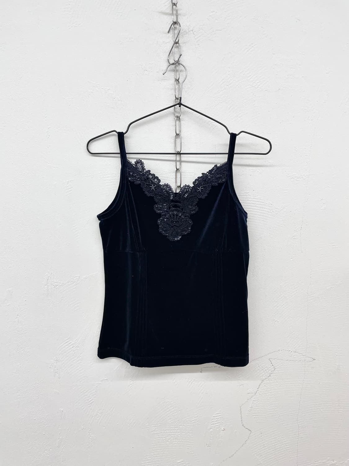 네이비 벨벳 레이스 슬립 상품이미지4