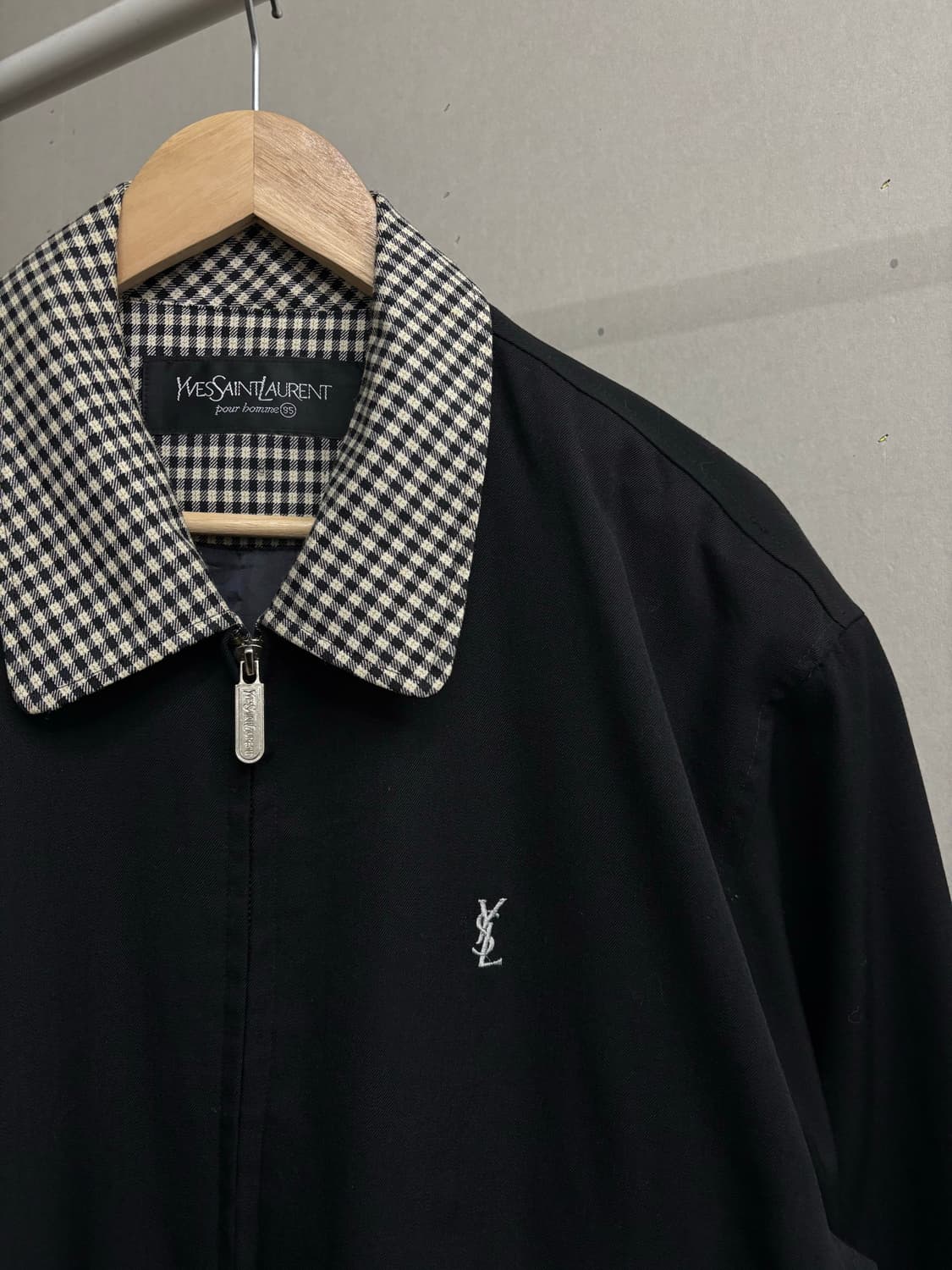 입생로랑00s 블랙 체크카라 자켓 상품이미지1