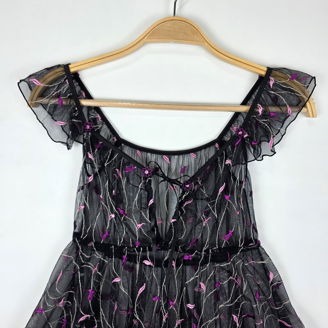 플라워 자수 시어 블라우스 상품이미지6