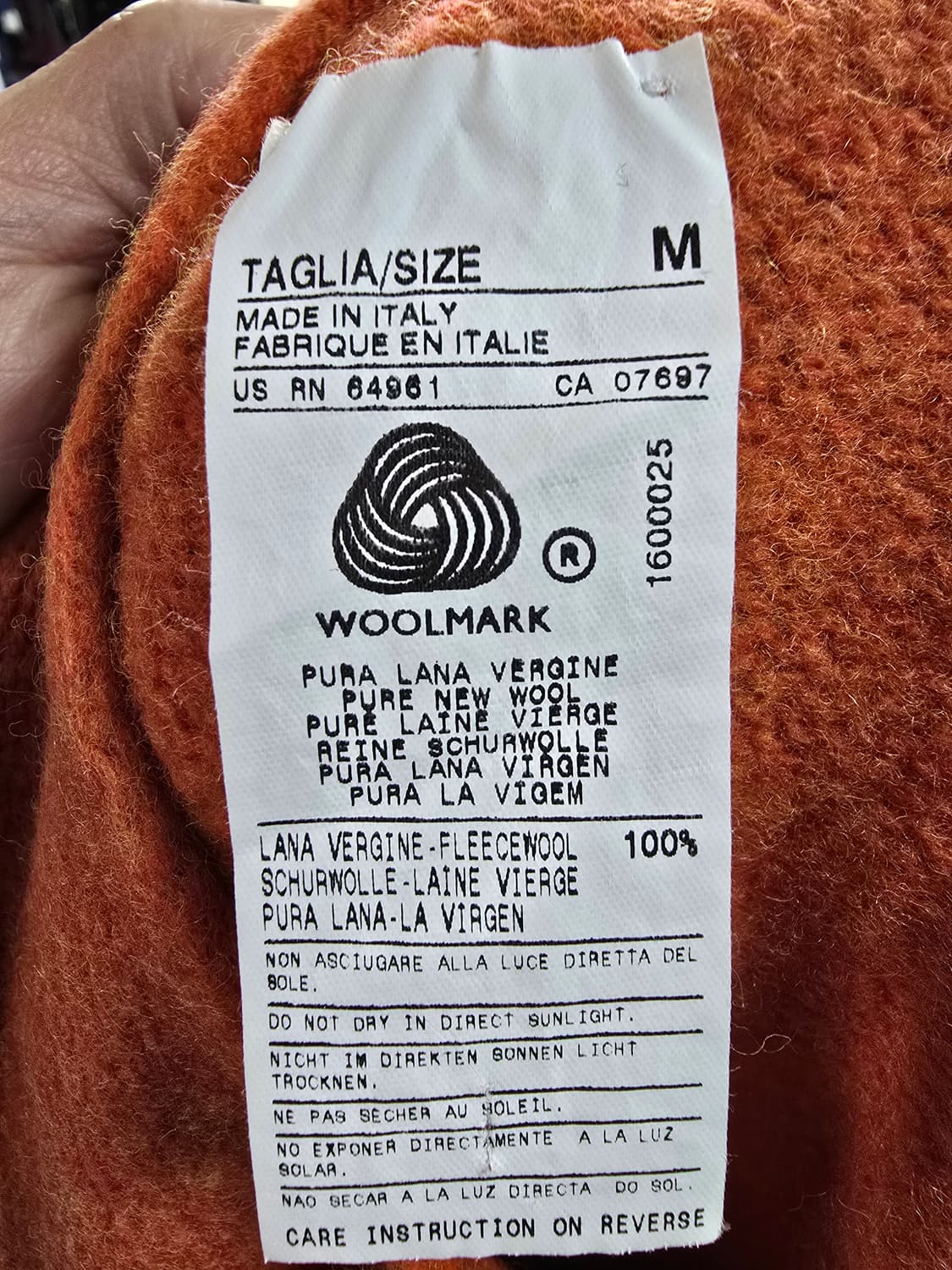 베네통 오렌지색 브이넥 니트 (1204) 상품이미지4