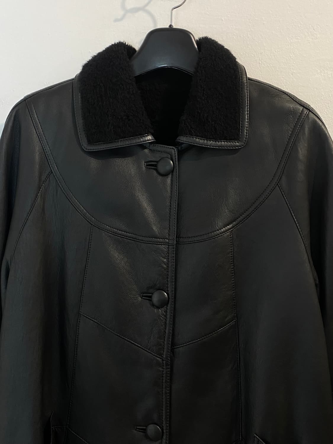 빈티지 시어링 레더 코트 상품이미지3