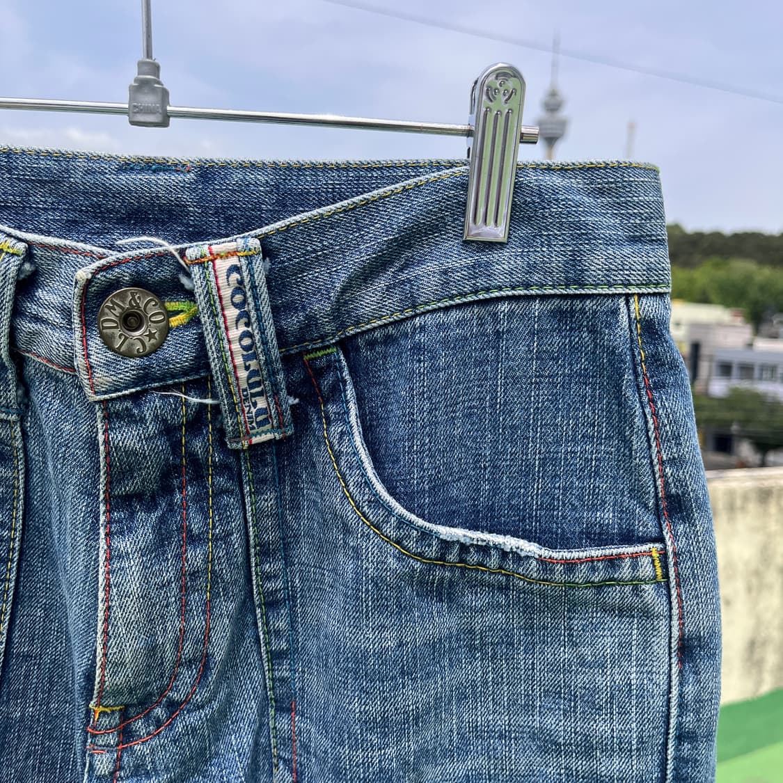 COCOLULU Rainbow Spellout denim 상품이미지2