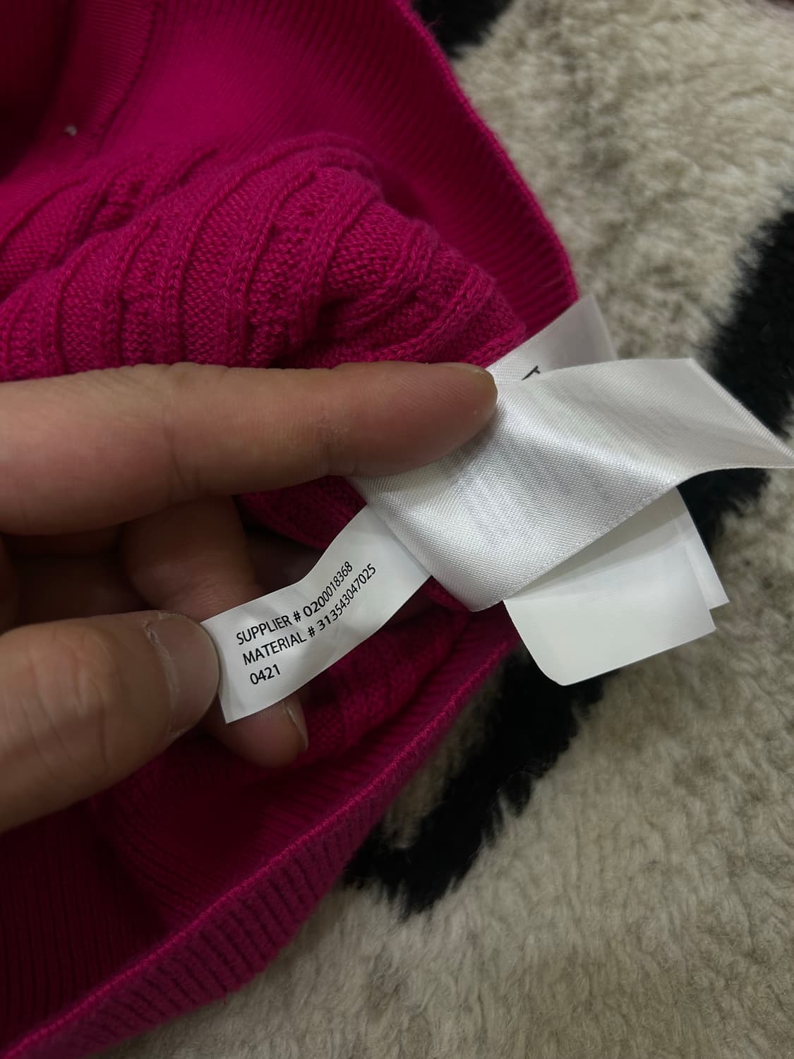 [실측L]폴로랄프로렌 라운드 꽈배기 니트 가디건/핫핑크 상품이미지7