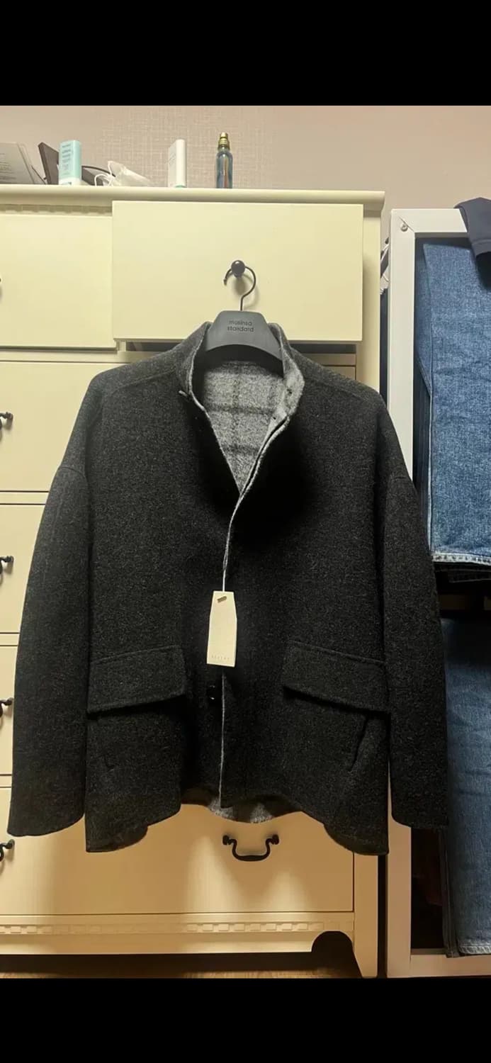 로리엣 핸드메이드 하이넥 오버핏 숏코트 50 상품이미지4